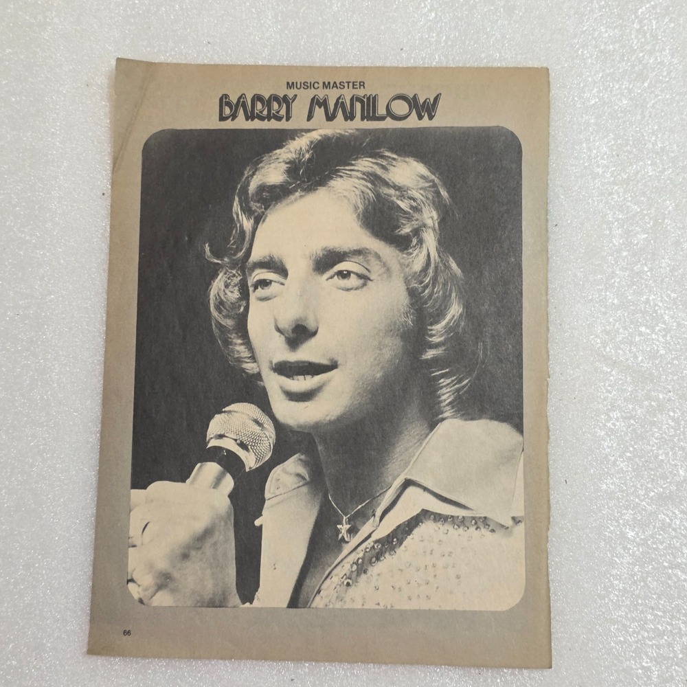 Barry Manilow Music Master Singing B&W Vintage Poster 8x10 1980s Clipping